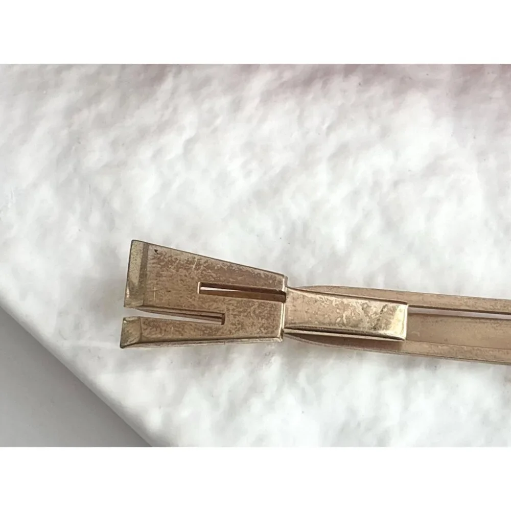 Swank Signed Minimalist Arrow Gold Toned Vintage Men's Collar Clip | Collar Bar